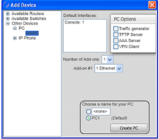 Cisco Network Simulator add WinPC
