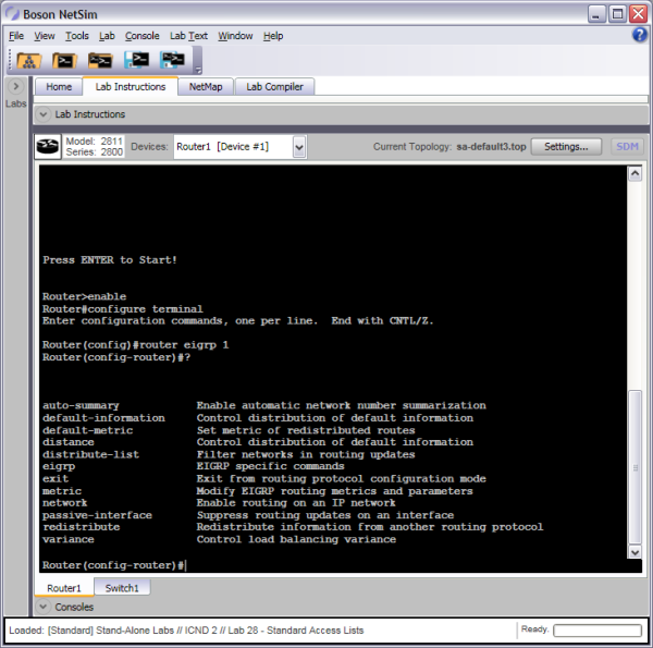 Router Configuration Mode Router Commands