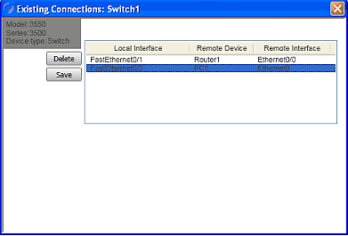 Cisco Network Simulator existing connections