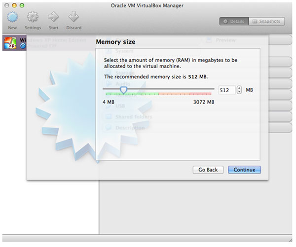 memory size vm manager