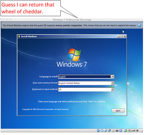 win 7 pro running